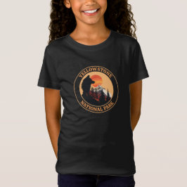 イエローストーン国立公園、サンセットウルフアート、サークル Tシャツ
