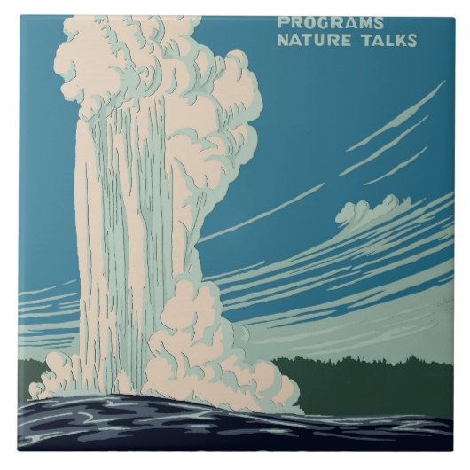 イエローストーン国立公園 タイル (正面)