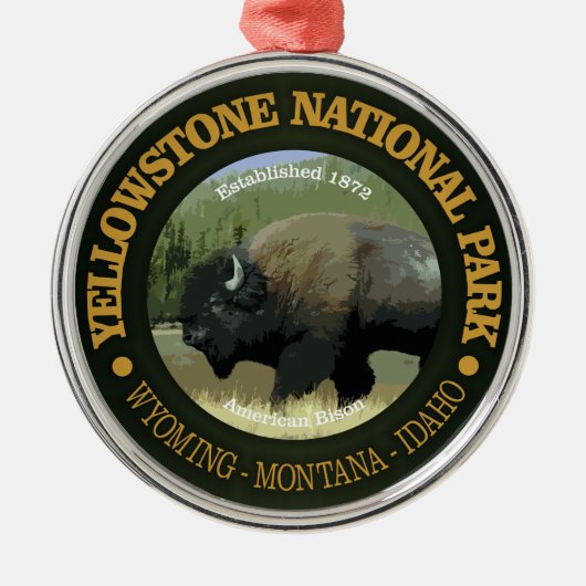 イエローストーン国立公園(ビソン) メタルオーナメント (正面)