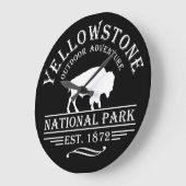 イエローストーン国立公園 ビンテージ ラージ壁時計 (傾斜)