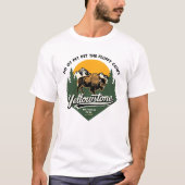 イエローストーン国立公園 モフモフ牛 Tシャツ (正面)