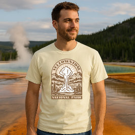 イエローストーン国立公園 レトロ アール・デコ Tシャツ