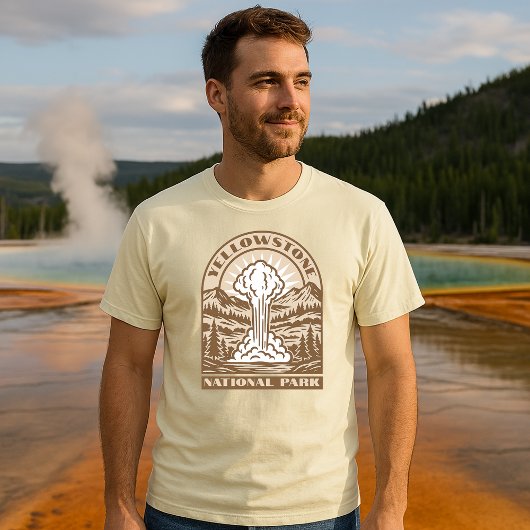 イエローストーン国立公園 レトロ アール・デコ Tシャツ
