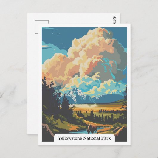 イエローストーン国立公園、ワイオミングUSA ポストカード (正面/裏面)