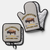 イエローストーン国立公園 鍋つかみ&鍋敷きセット (正面/裏面)