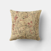 イエローストーン国立公園(1881年)のヴィンテージの地図 クッション (裏面)