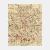 イエローストーン国立公園(1881年)のヴィンテージの地図 フリースブランケット (正面)