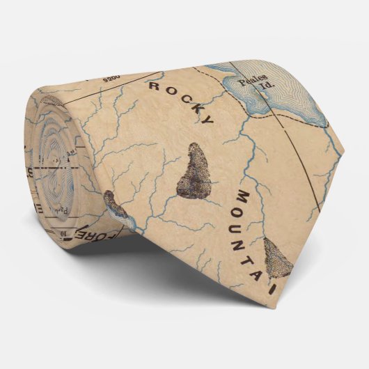 イエローストーン国立公園(1889年)のヴィンテージの地図 ネクタイ (ロール)