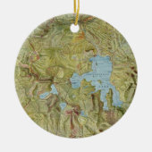 イエローストーン国立公園(1898年)のヴィンテージの地図 セラミックオーナメント (正面)