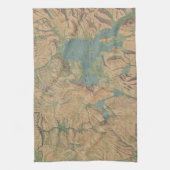 イエローストーン国立公園(1914年)のヴィンテージの地図 キッチンタオル (縦)