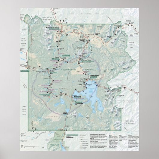 イエローストーン国立公園 2026年地図 ポスター (正面)