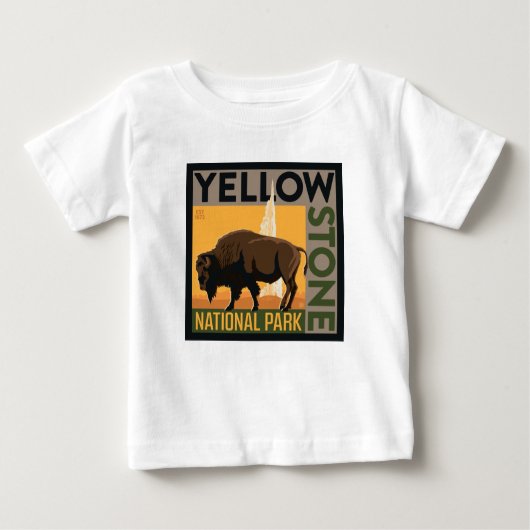 イエローストーン国立公園 | Buffalo ベビーTシャツ (正面)