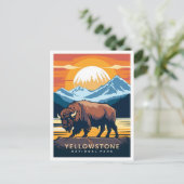 イエローストーン国立公園USAトラベルイラストレーション ポストカード (スタンド正面)