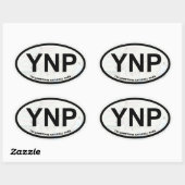 イエローストーン地図シール(黒文字) 楕円形シール (シート)