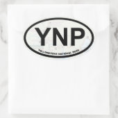 イエローストーン地図シール(黒文字) 楕円形シール (バッグ)