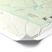 イエローストーン地図ポスター ポスター (角)