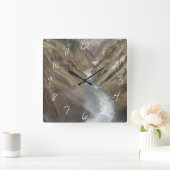 イエローストーン川 スクエア壁時計 (ホーム)