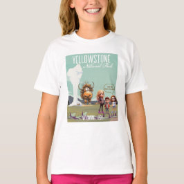 イエローストーン州の面白い子供ビゾンバッファロTシャツ Tシャツ