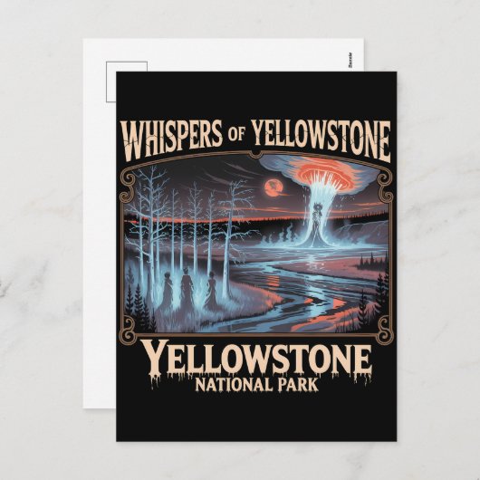 イエローストーン幽霊のよく出る国立公園ゴシック美術 シーズンポストカード (正面/裏面)