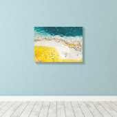 イエローストーン抽象芸術インティール(緑がかった色)と黄 キャンバスプリント (インサイチュ (ウッドフロア))