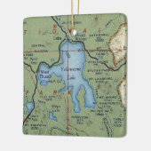 イエローストーン湖ヴィンテージの地図 セラミックオーナメント (左)