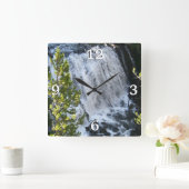 イエローストーン滝 スクエア壁時計 (ホーム)