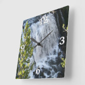 イエローストーン滝 スクエア壁時計 (傾斜)