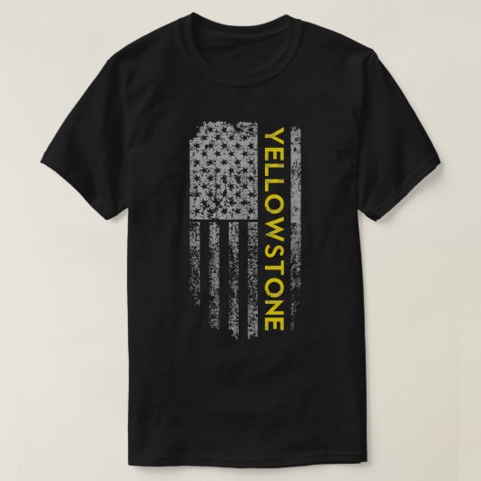 イエローストーン米国国旗 Tシャツ (デザイン正面)