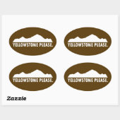 イエローストーン頼む 楕円形シール (シート)