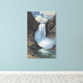 イエローストーン、ウィル滝の下から キャンバスプリント (インサイチュ (ウッドフロア))