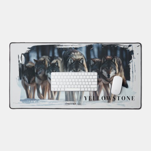 イエローストーン・ウォルフ デスクマット (キーボード&マウス)