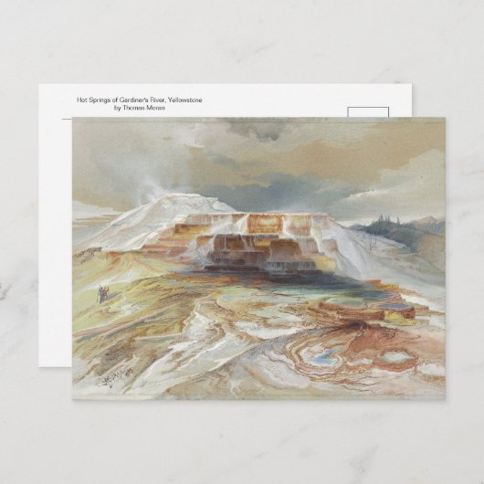 イエローストーン・ガーディナー川の熱い春 ポストカード (正面/裏面)