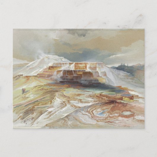 イエローストーン・ガーディナー川の熱い春 ポストカード (正面)