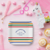 イエローストーン キャビン クラブ カスタム クレスト パーク ストライプ ペーパープレート (パーティー)