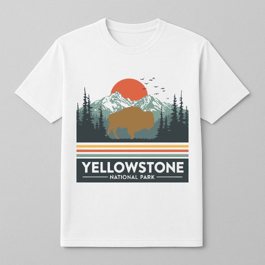 イエローストーン・バイソン・サンセットTシャツ Tシャツ
