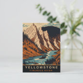 イエローストーン、ファイアホール川、WY、ヴィンテージ旅行 ポストカード (スタンド正面)