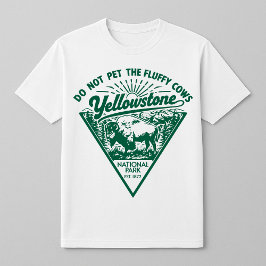イエローストーン フワフワ牛に触らないで Tシャツ