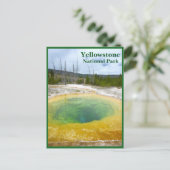 イエローストーン:モーニンググローリープールと文字 ポストカード (スタンド正面)