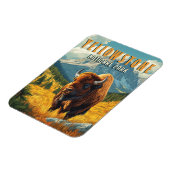 イエローストーン:レトロ旅行 マグネット (左側)