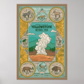 イエローストーン・ヴィンテージの野生生物のポスター ポスター (正面)