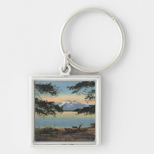 イエローストーン, WY -イエローストーンレイクアンドコルター キーホルダー (正面)