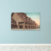 イエローストーン、WY – オールド忠実な宿の入り口 キャンバスプリント (インサイチュ (ウッドフロア))