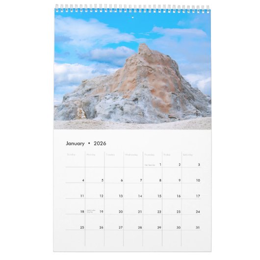 イエローストーンAとても特別な場所 カレンダー (1月 2026)