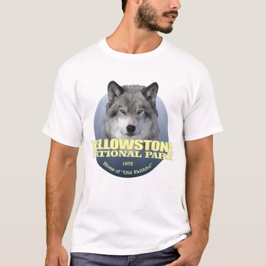 イエローストーンNP (グレーウルフ)2 WT Tシャツ (正面)