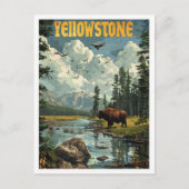 イエローストーンUSAクラシックレトロヴィンテージトラベル ポストカード (正面)