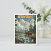 イエローストーンUSAクラシックレトロヴィンテージトラベル ポストカード (スタンド正面)