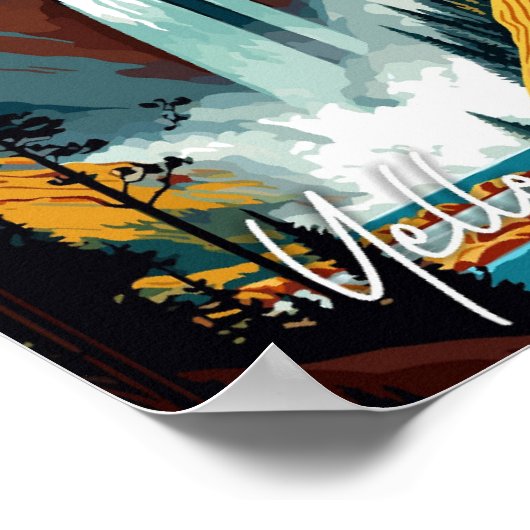 イエローストーンUSAヴィンテージ旅行芸術イラストレーション ポスター (角)