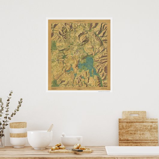 イエローストーンWY MT ID 1915の表示 ポスター (キッチン)