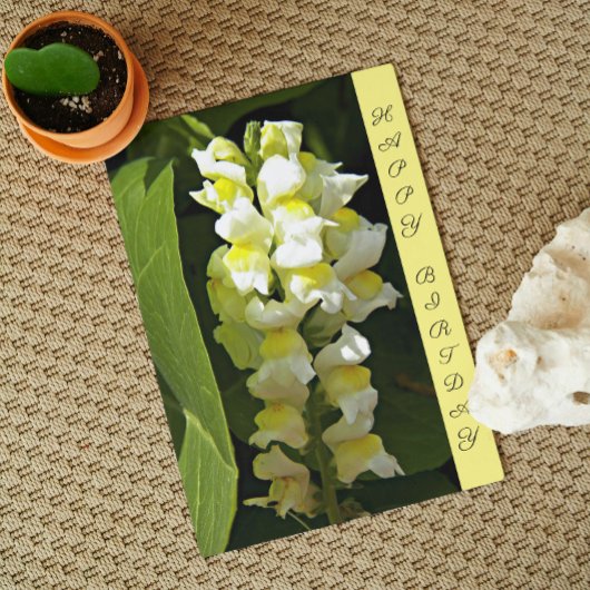 イエロースナップドラゴンズフローラ誕生日 カード