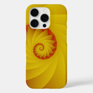 イエロースパイラル抽象芸術電話ケース iPhone 16 PROケース